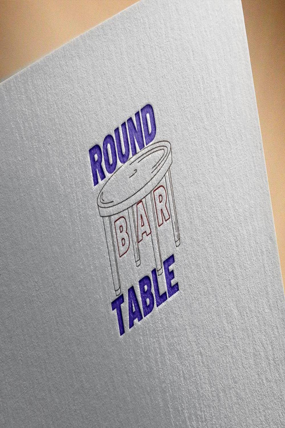 Round Table Bar Logo Design pinterest image.