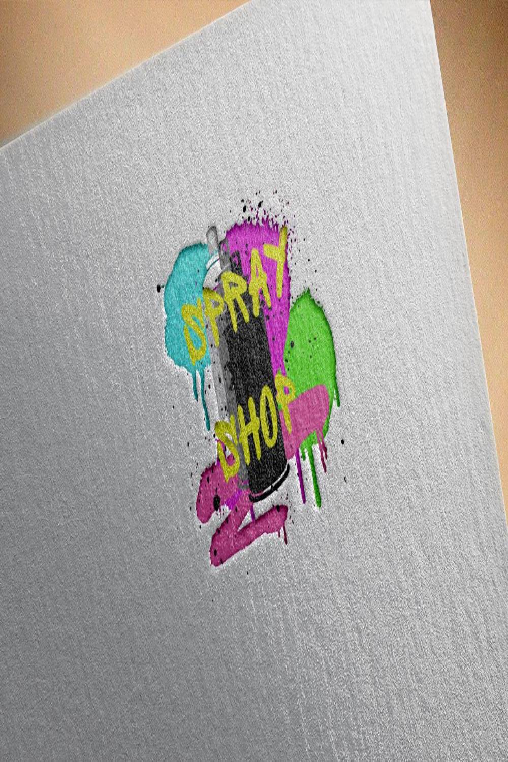 Spray Shop Logo Design pinterest image.
