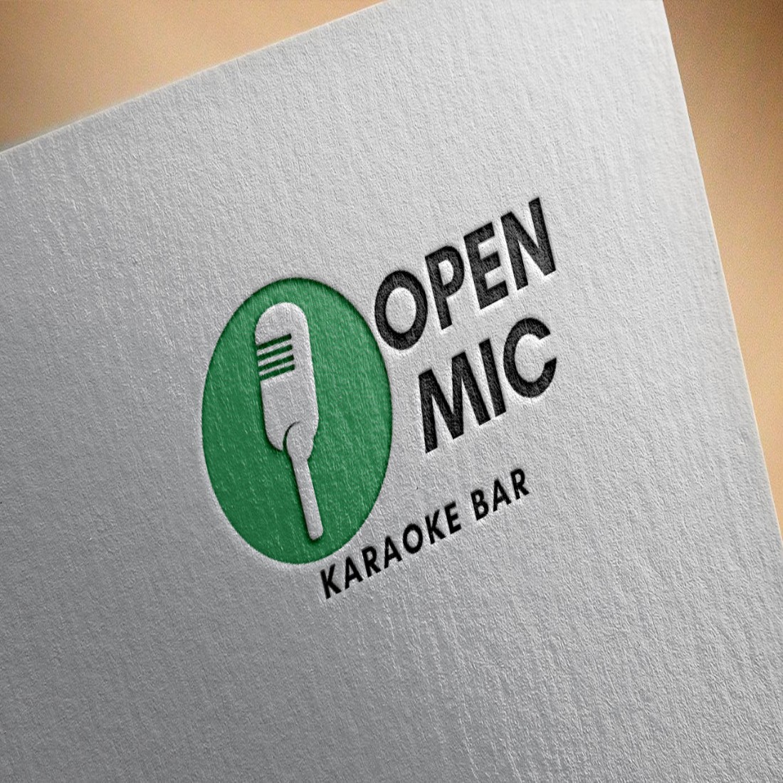 Karaoke Bar OPEN MIC Logo Design cover image.