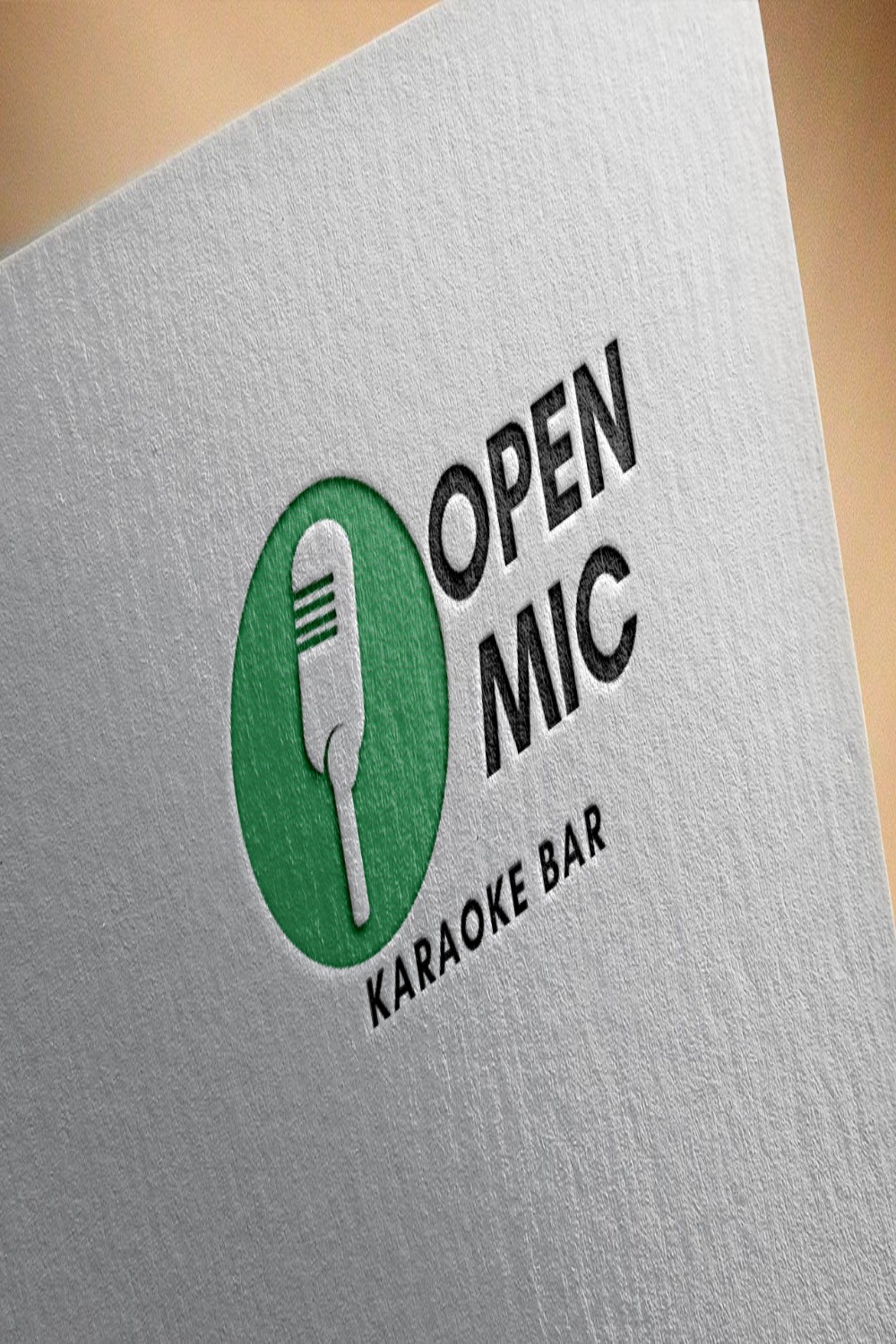 OPEN MIC Karaoke Bar Logo Design pinterest image.