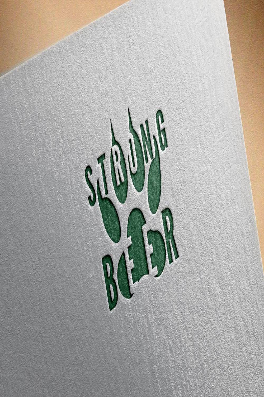 Strong Beer Logo Design pinterest image.