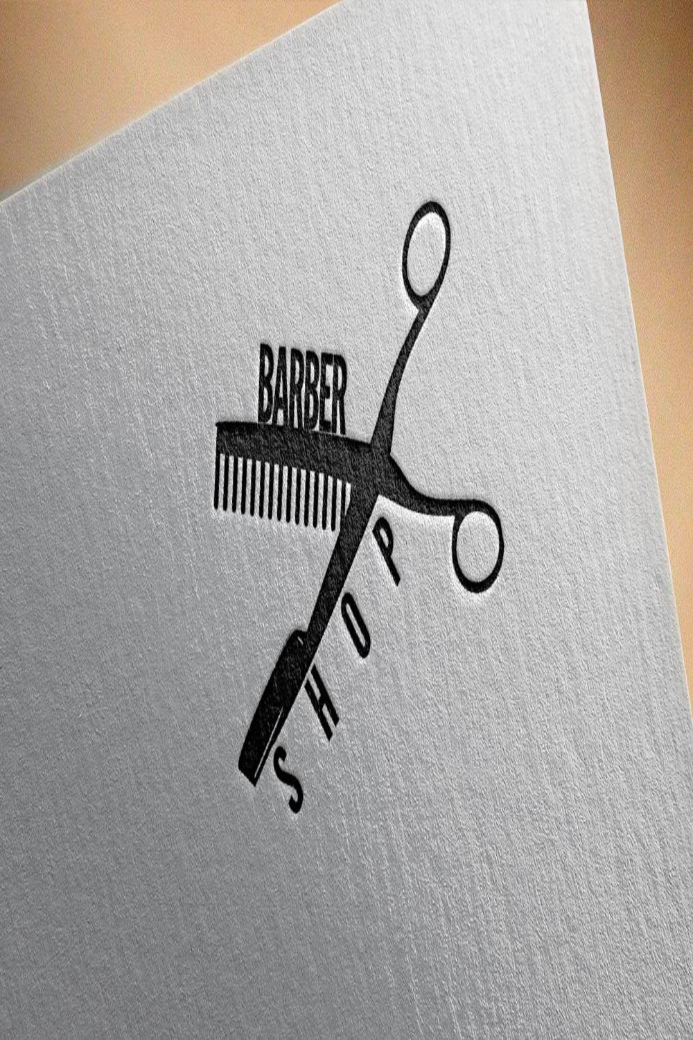 Barber Shop Logo Design Template pinterest image.