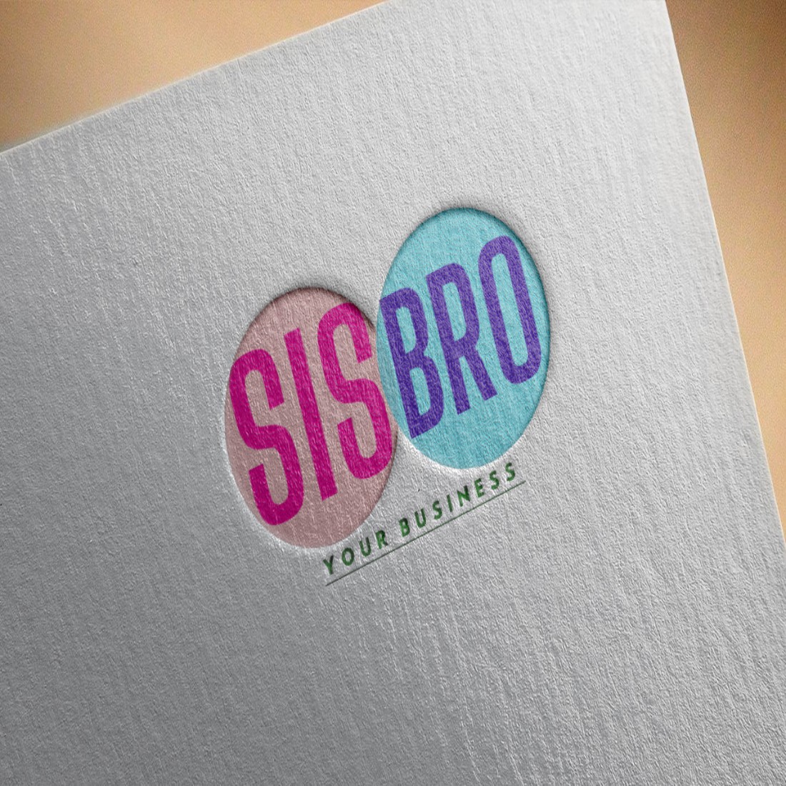 Sis Bro Logo Design mockup example preview.