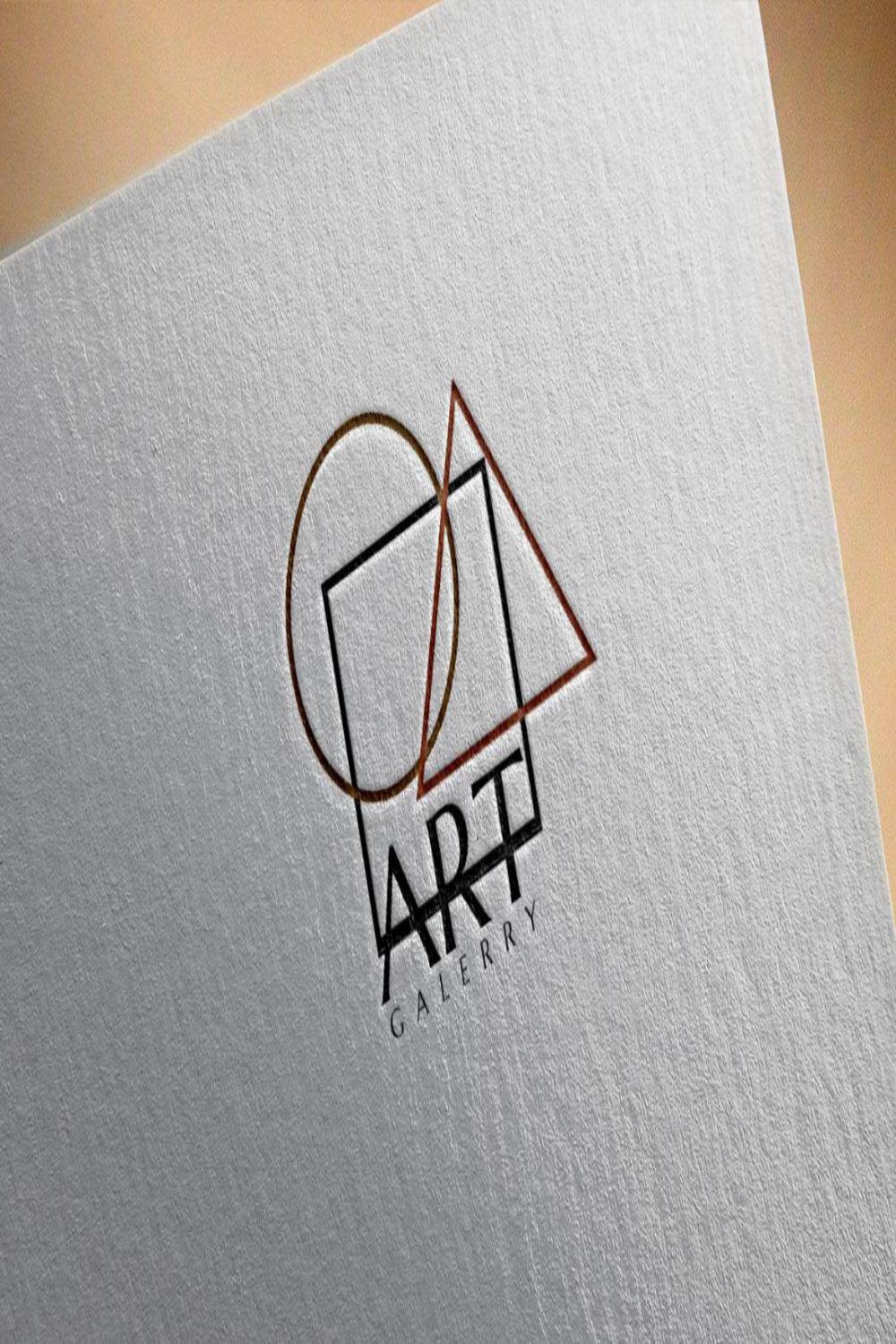 Elegant Art Gallery Logo Design pinterest image.