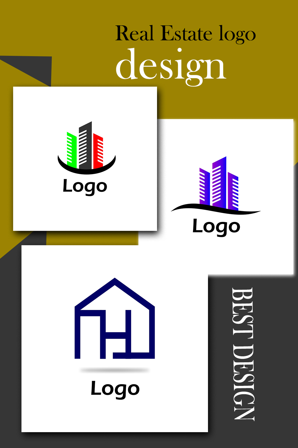 4 Real Estate Logo Pinterest Collage image.