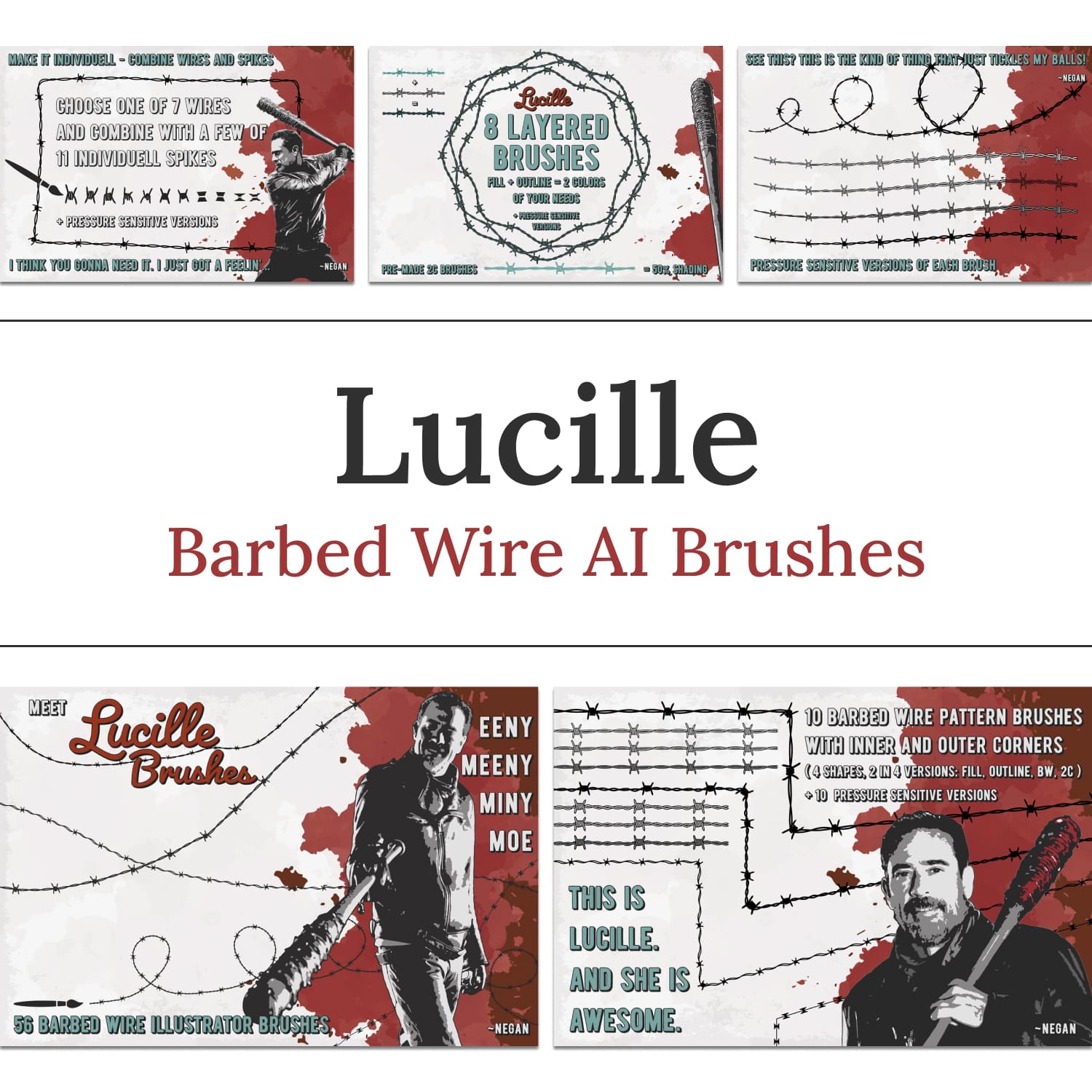 Lucille - Barbed Wire AI Brushes.