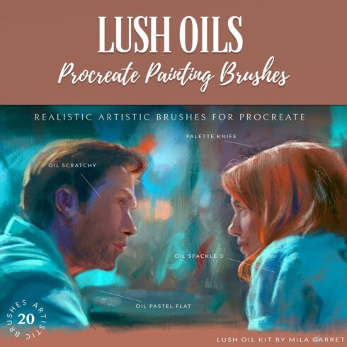 Lush Oils Procreate Painting Brushes - main image preview.
