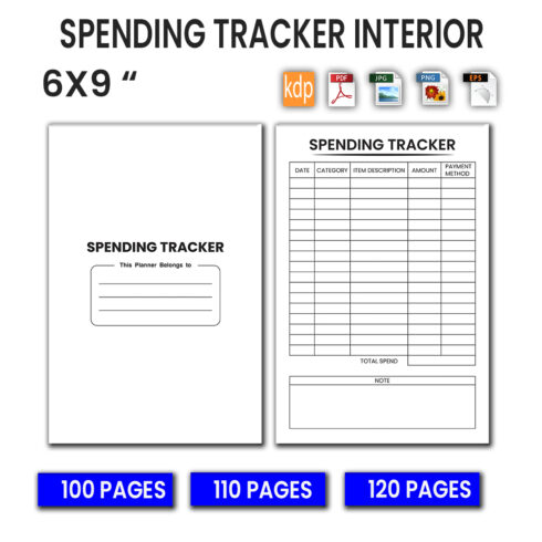 Charming image with blank pages and spending tracker cover.