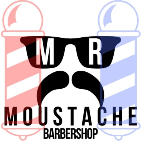Mr Moustache Barbershop Logo Design cover image.