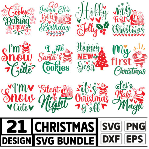 Christmas Funny Typography SVG Design cover image.