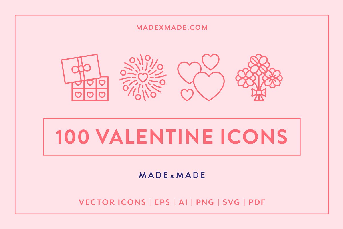 Cover image of Valentines Day Line Icons.