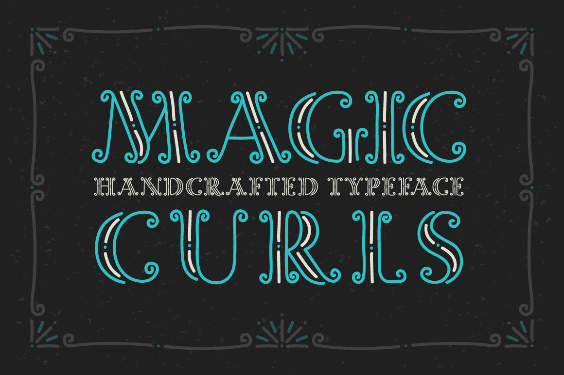 Magic Curls Font Facebook collage image.