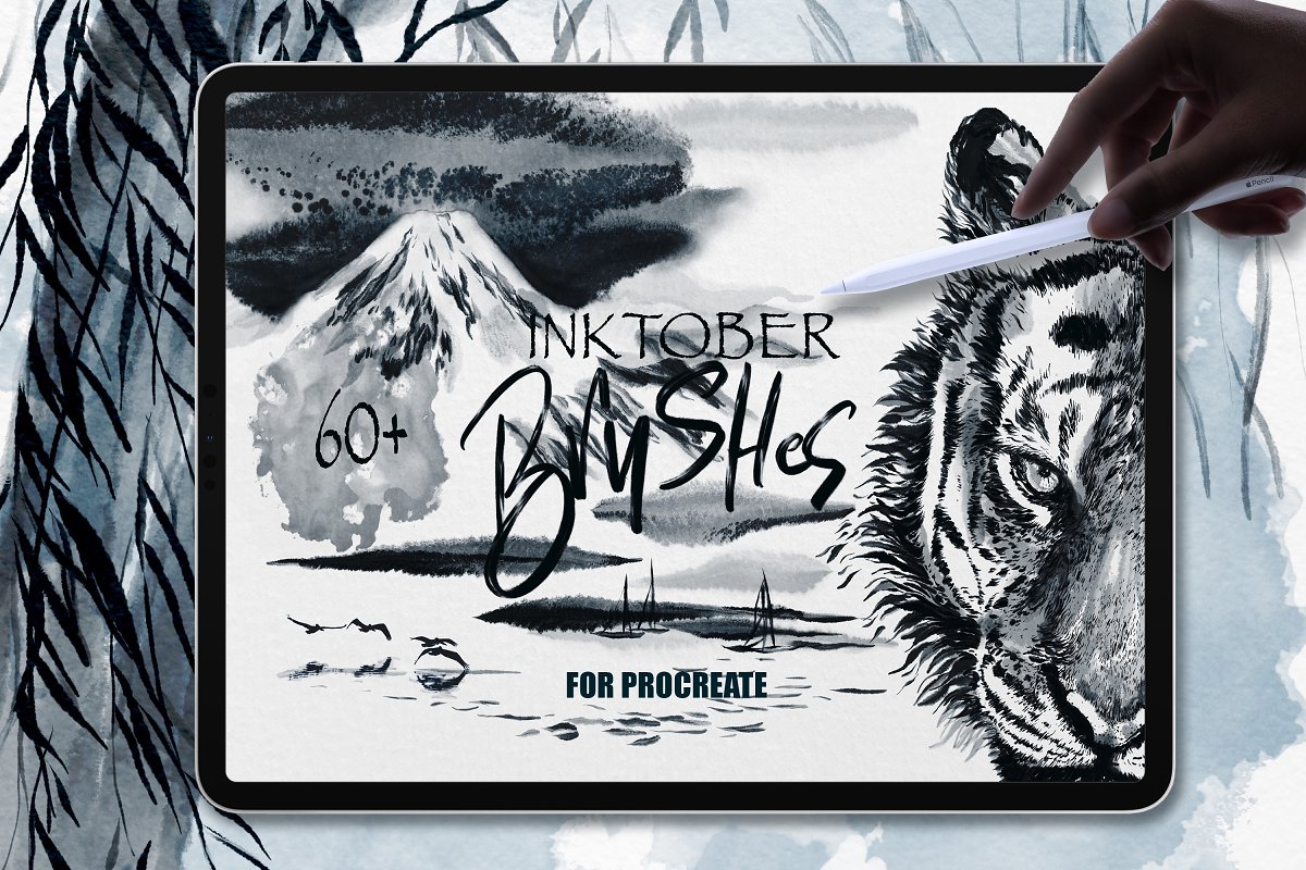 Cover image of Inktober Brush Pack for Procreate.