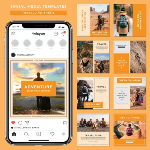 Travelling Theme Social Media Post Templates main cover.