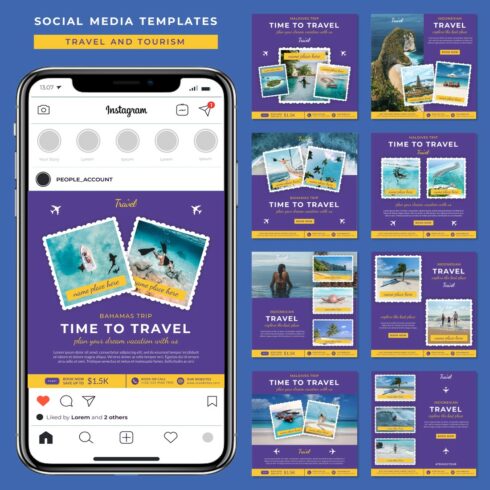 Travel & Tourism Social Media Post Templates presentation.