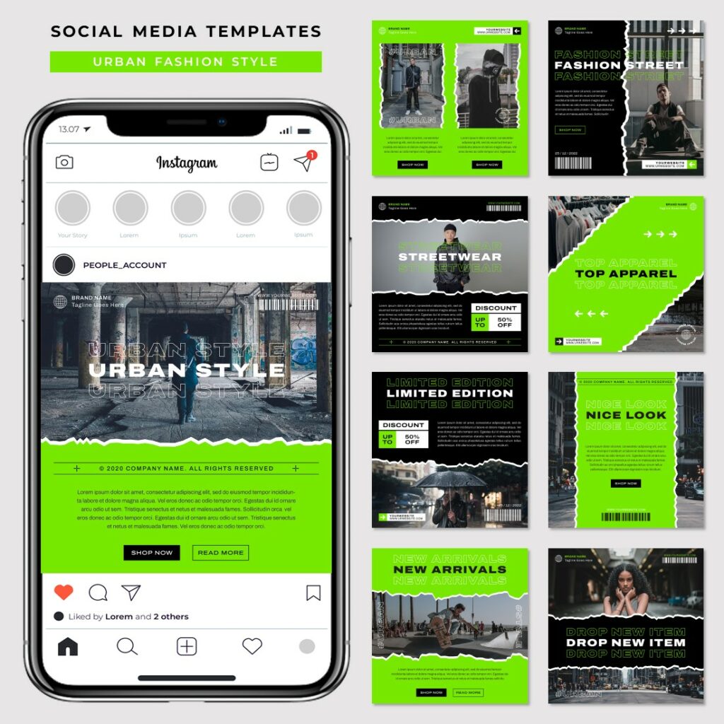 Style Post Urban Fashion Style Social Media Post Templates - MasterBundles