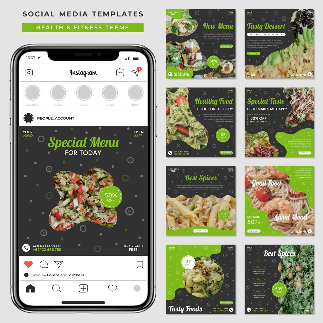 Culinary Food Social Media Post Templates main cover.