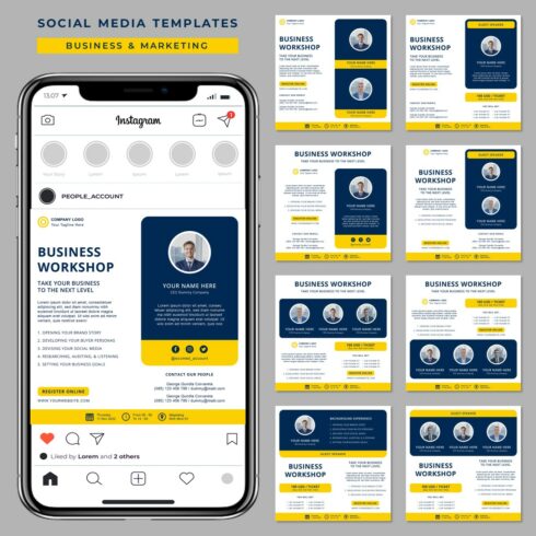 Business & Marketing Social Media Post Templates - main image preview.
