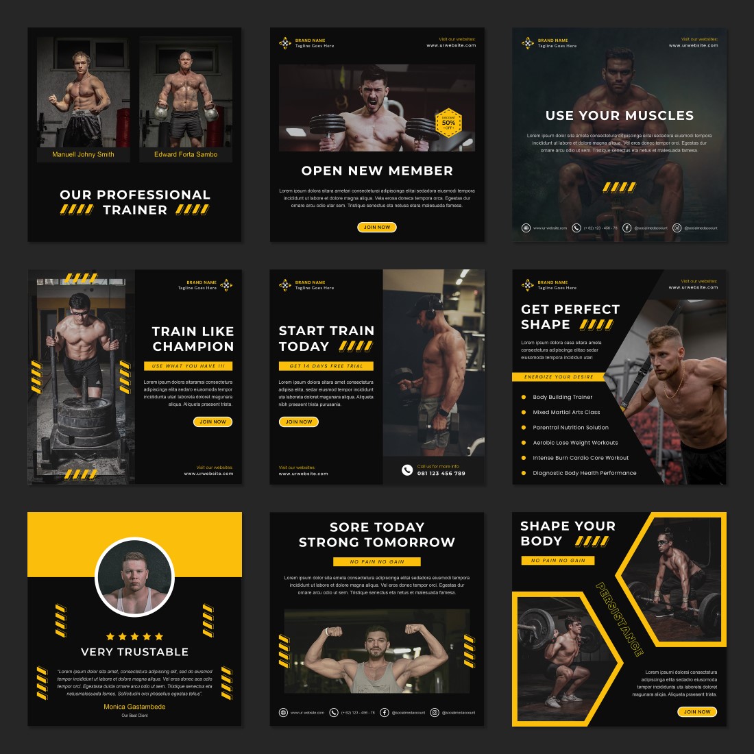 Fitness and Health Social Media Templates cover image.