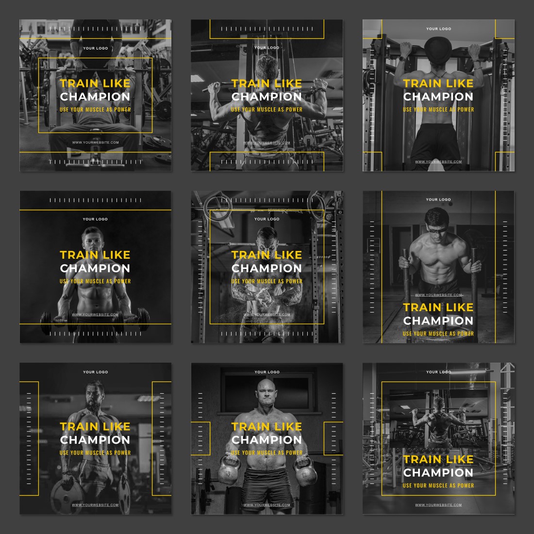 Workout Social Media Post Templates created by sigma studio.