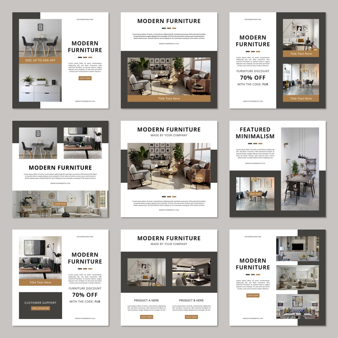 Home Furniture Social Media Post Templates created by sigmastudio.