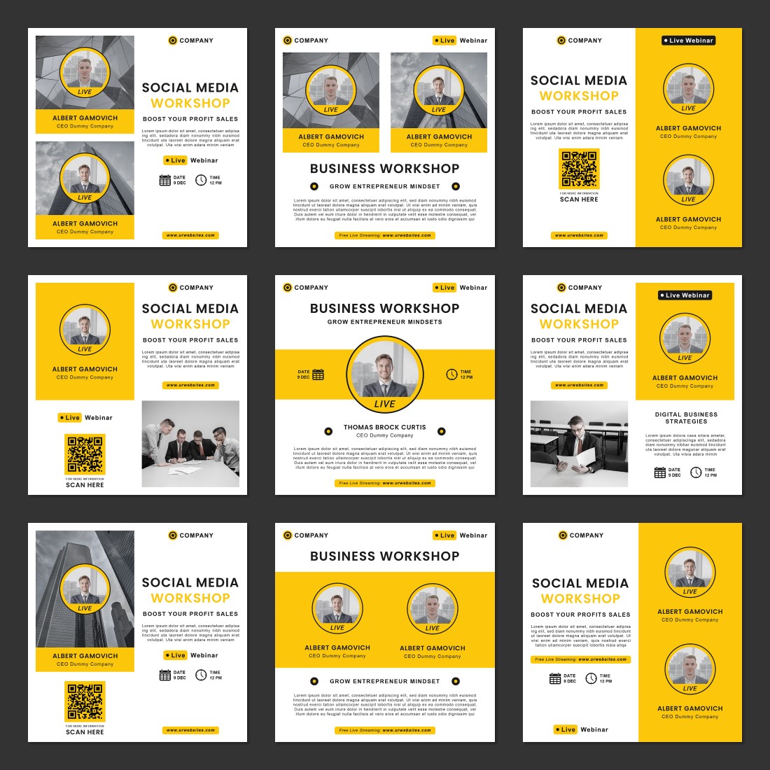Online Business Workshop Social Media Post Templates created by sigmastudio.