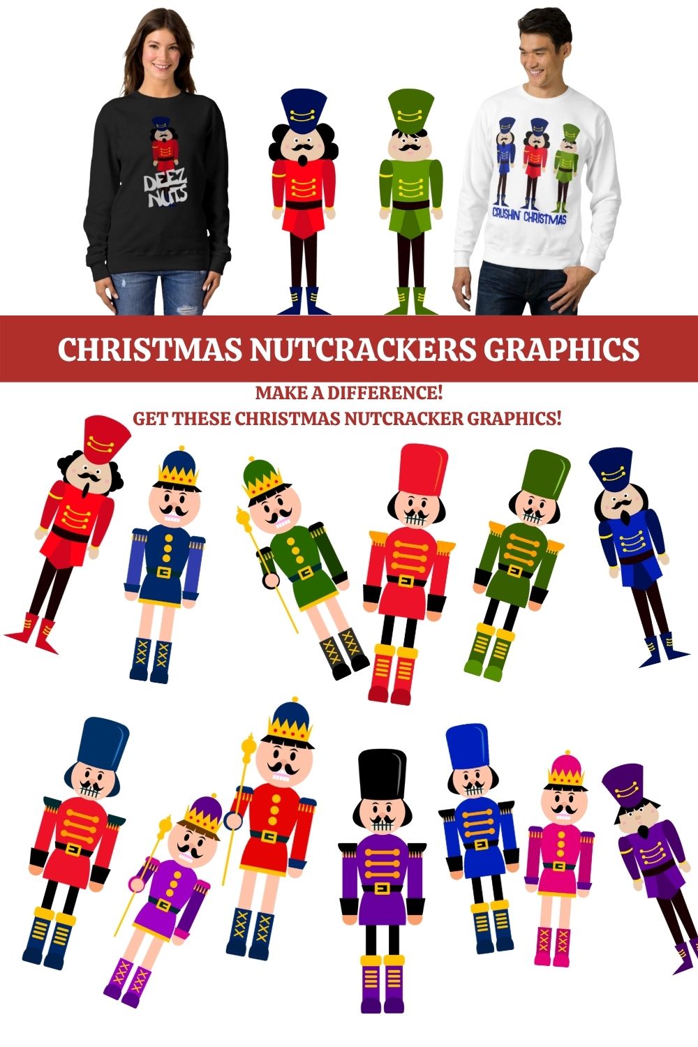 Nutcrackers Clipart Set - pinterest image preview.