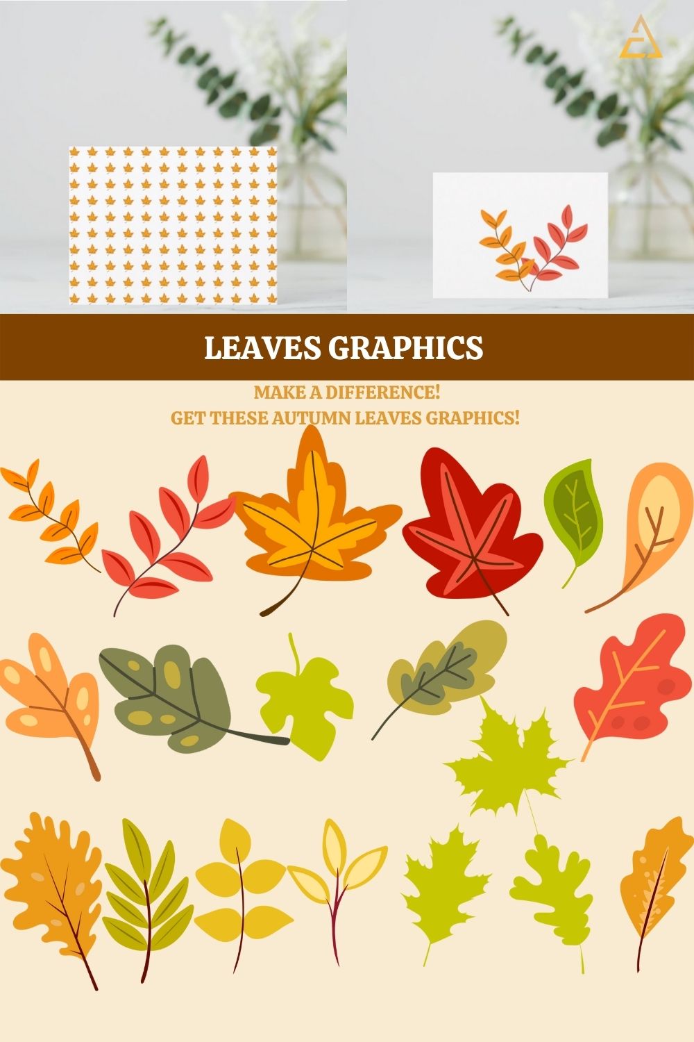 Autumn Leaves Clipart Design pinterest image.