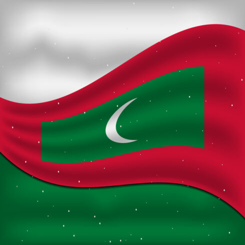 Charming image of the flag of the Maldives.