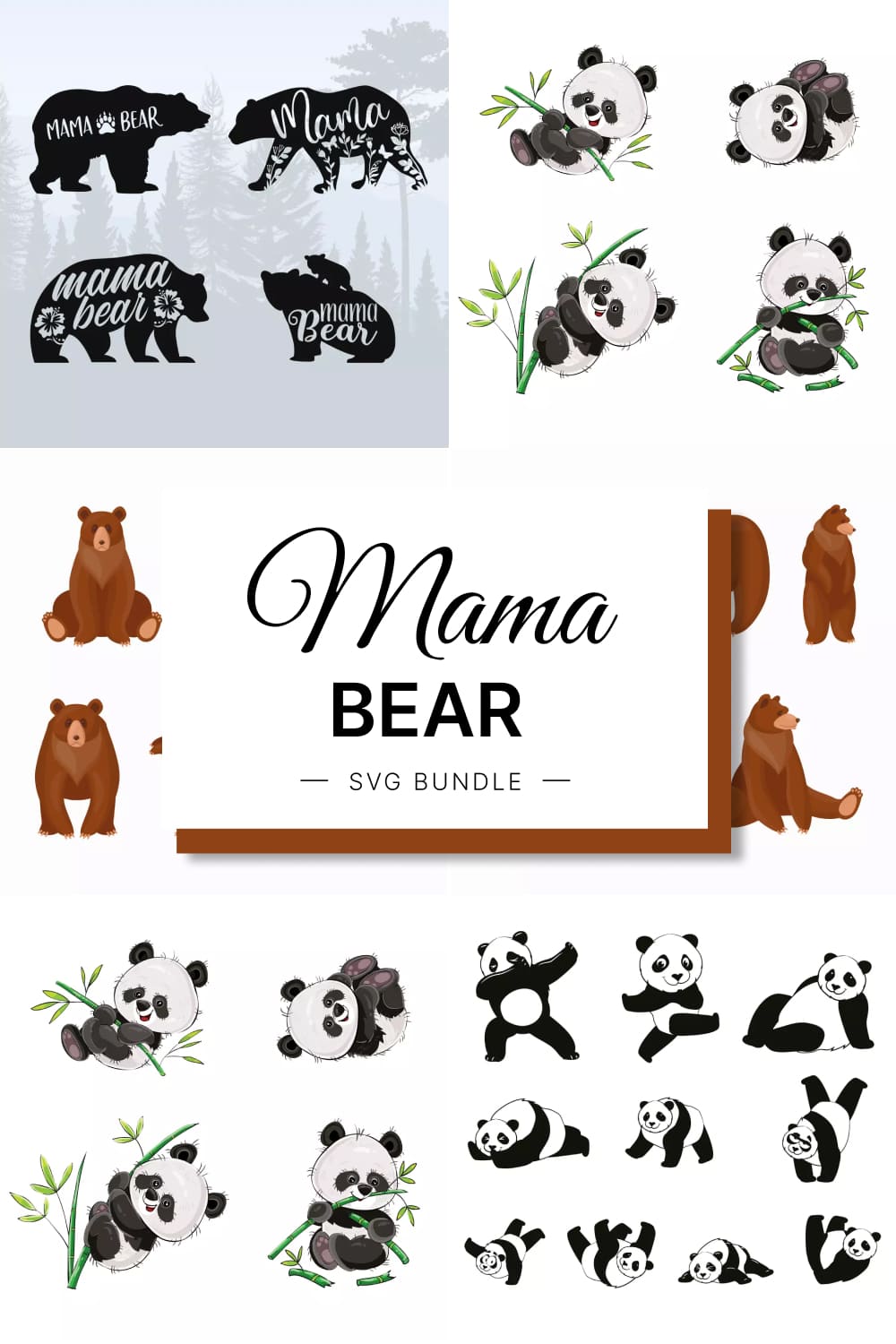 Mama Bear SVG Designs - pinterest image preview.