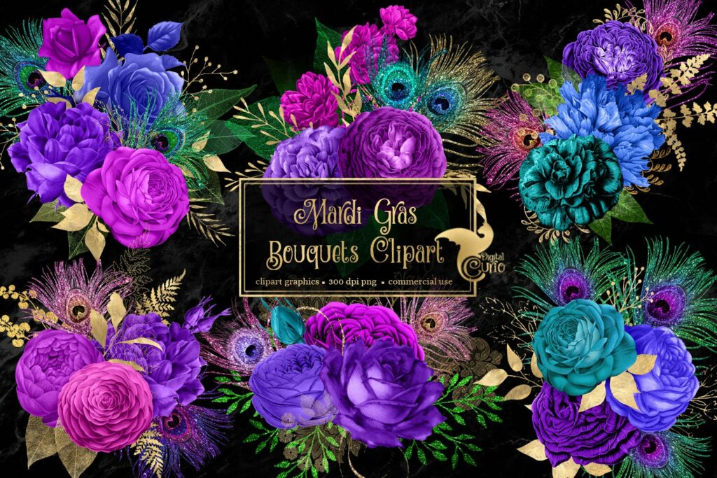 Mardi Gras Bouquets Clipart – MasterBundles