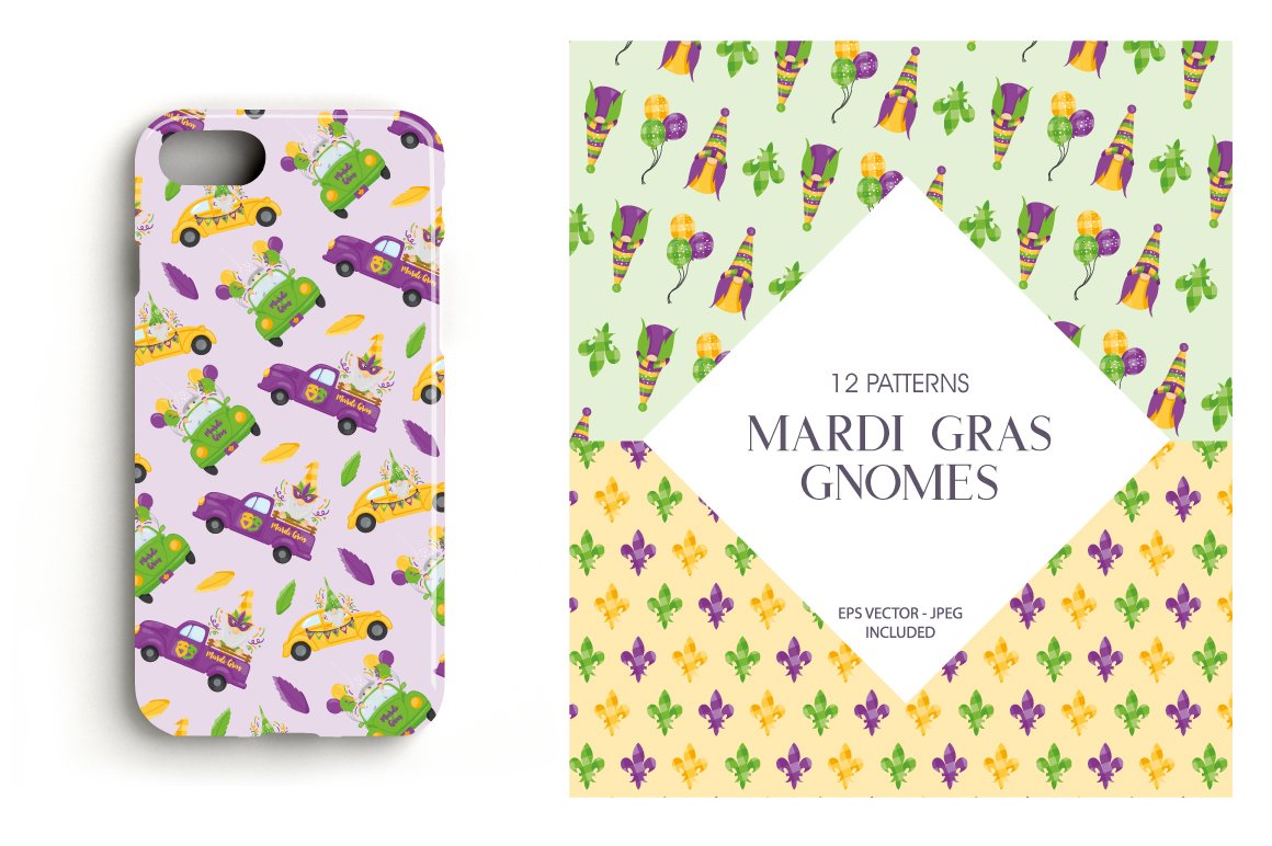 Use this mardi gras gnomes collection for the different purposes.
