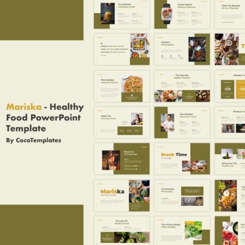 Mariska Healthy Food PowerPoint Template - main image preview.