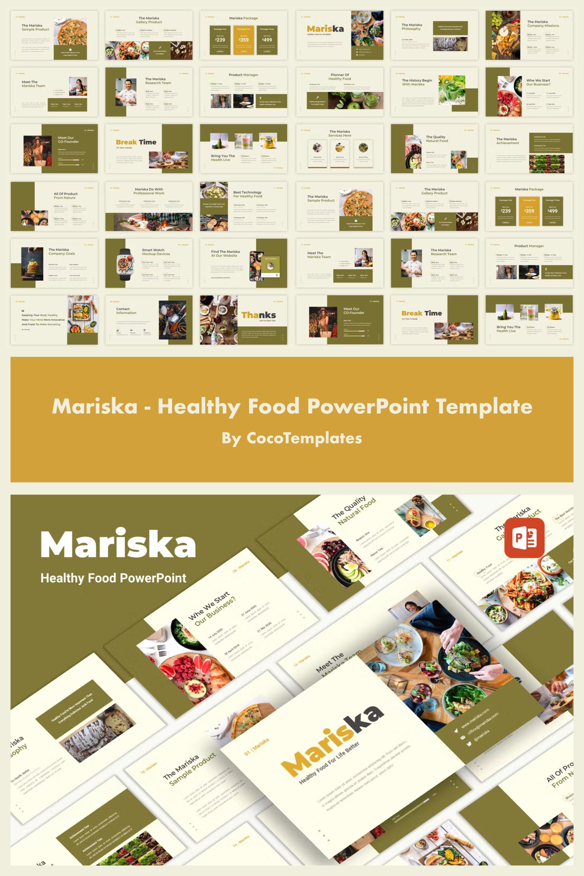 Mariska Healthy Food PowerPoint Template - pinterest image preview.