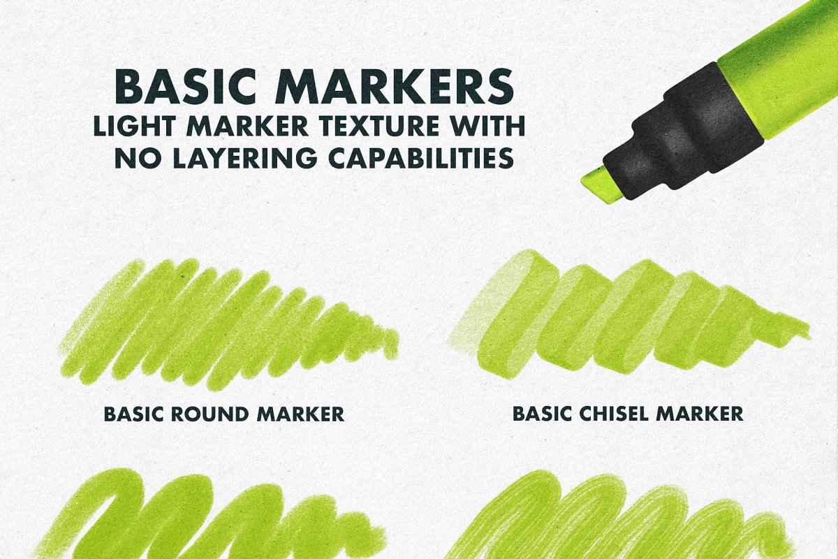 Light marker texture with no layering capabilities.