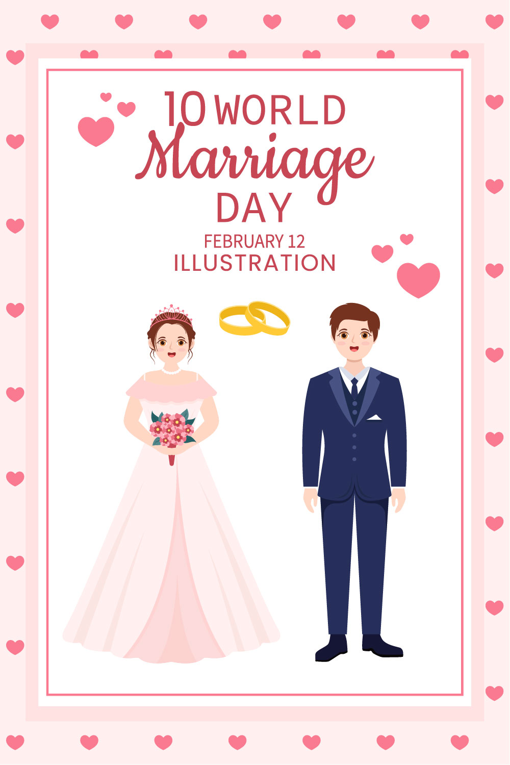 10 World Marriage Day Illustration - pinterest image preview.