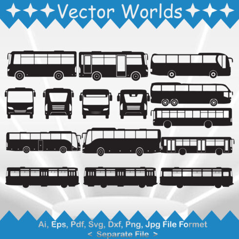 Collection of vector amazing bus images.
