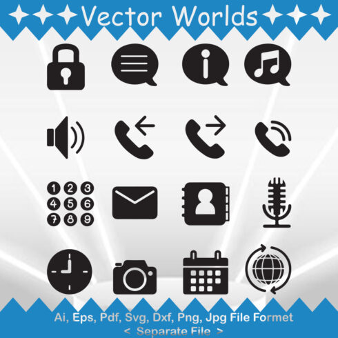 Pak of vector gorgeous images on the theme of mobile communications.