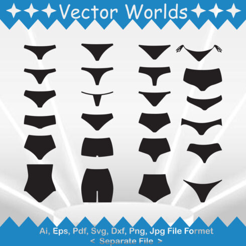 Collection of vector marvelous images of panty silhouettes.