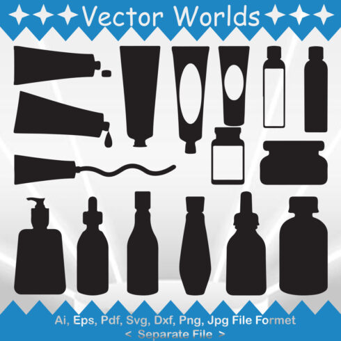 Collection of marvelous images of cream tubes silhouettes.