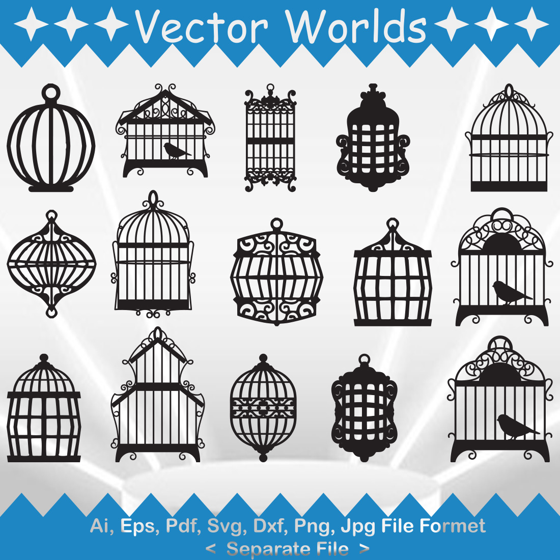 Bird Cage SVG Design Graphics cover image.