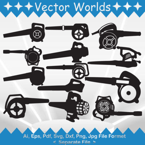 A selection of vector irresistible images of silhouettes blowers machine.
