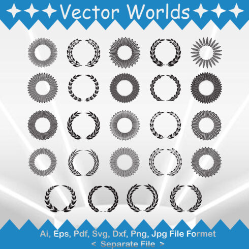 A pack of gorgeous circle monogram silhouette images.