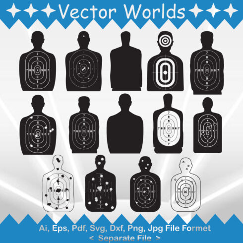 Bundle of vector amazing bullet targets images.