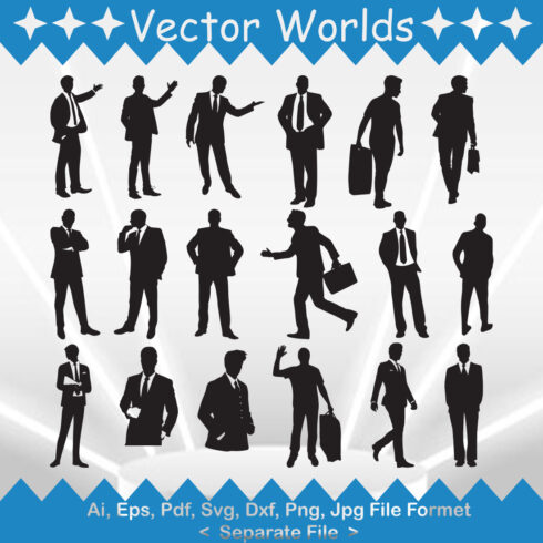 Bundle of vector exquisite business people silhouette images.