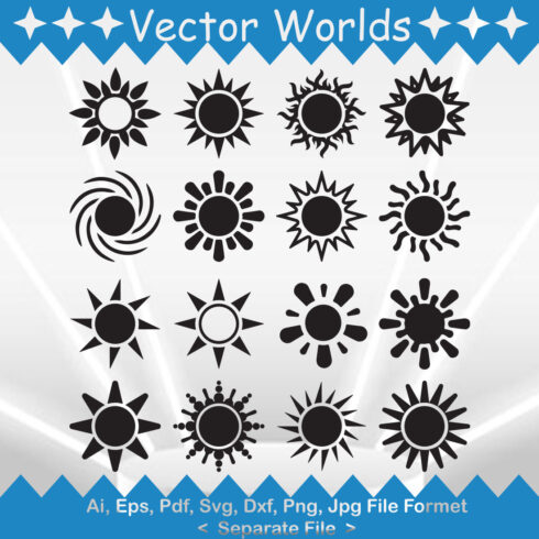 A selection of vector irresistible images of sun silhouettes.