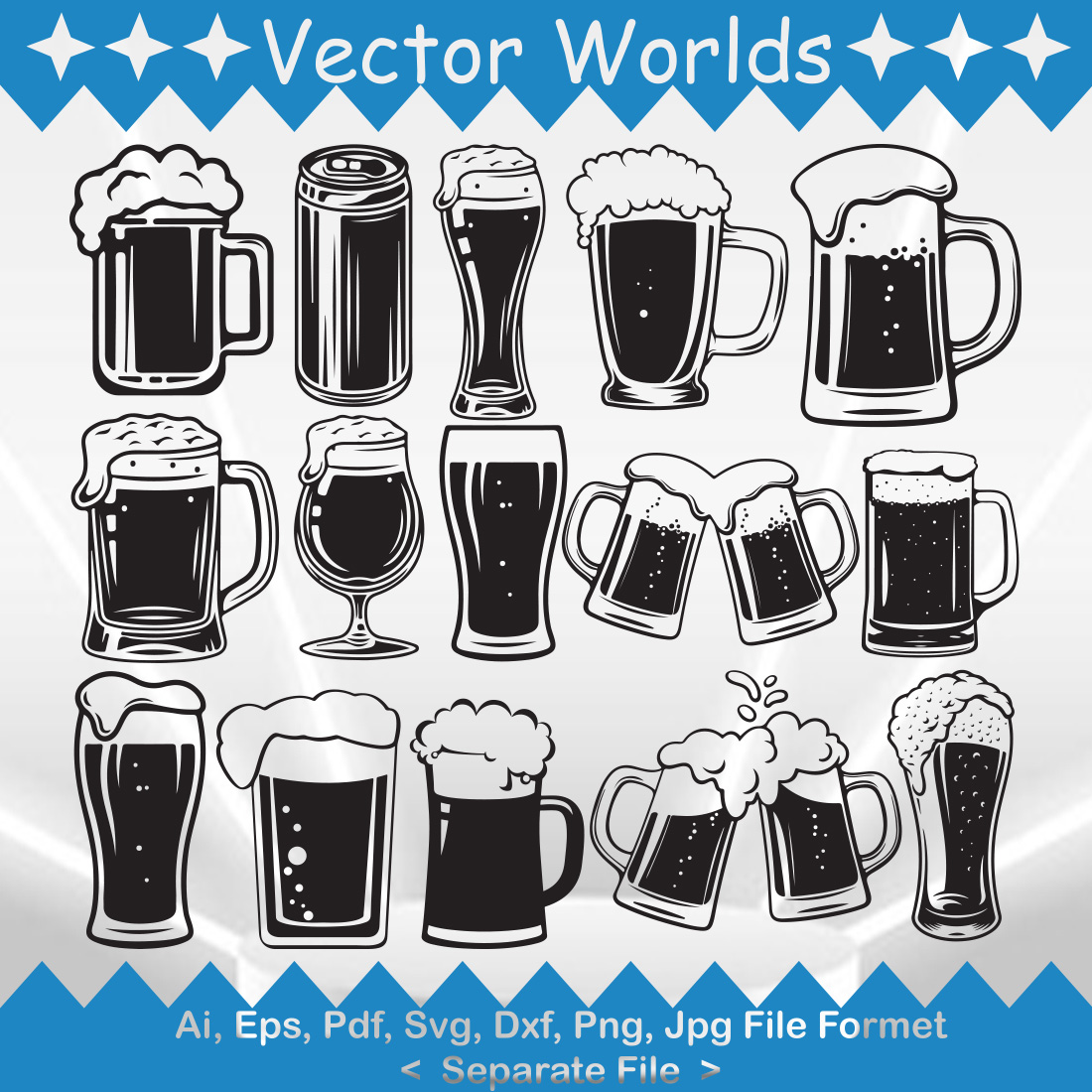 Beer Mugs Svg Vector Design Masterbundles