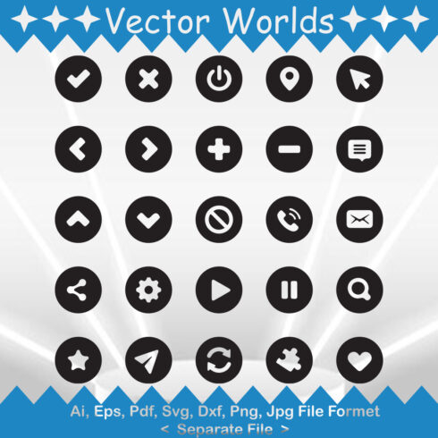 Collection of vector gorgeous images of web icon silhouettes.