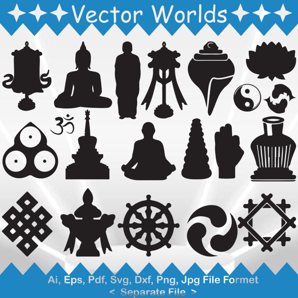 Buddhism Symbols SVG Vector Design - MasterBundles