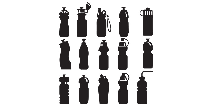 Bundle of vector beautiful bottle silhouette images.